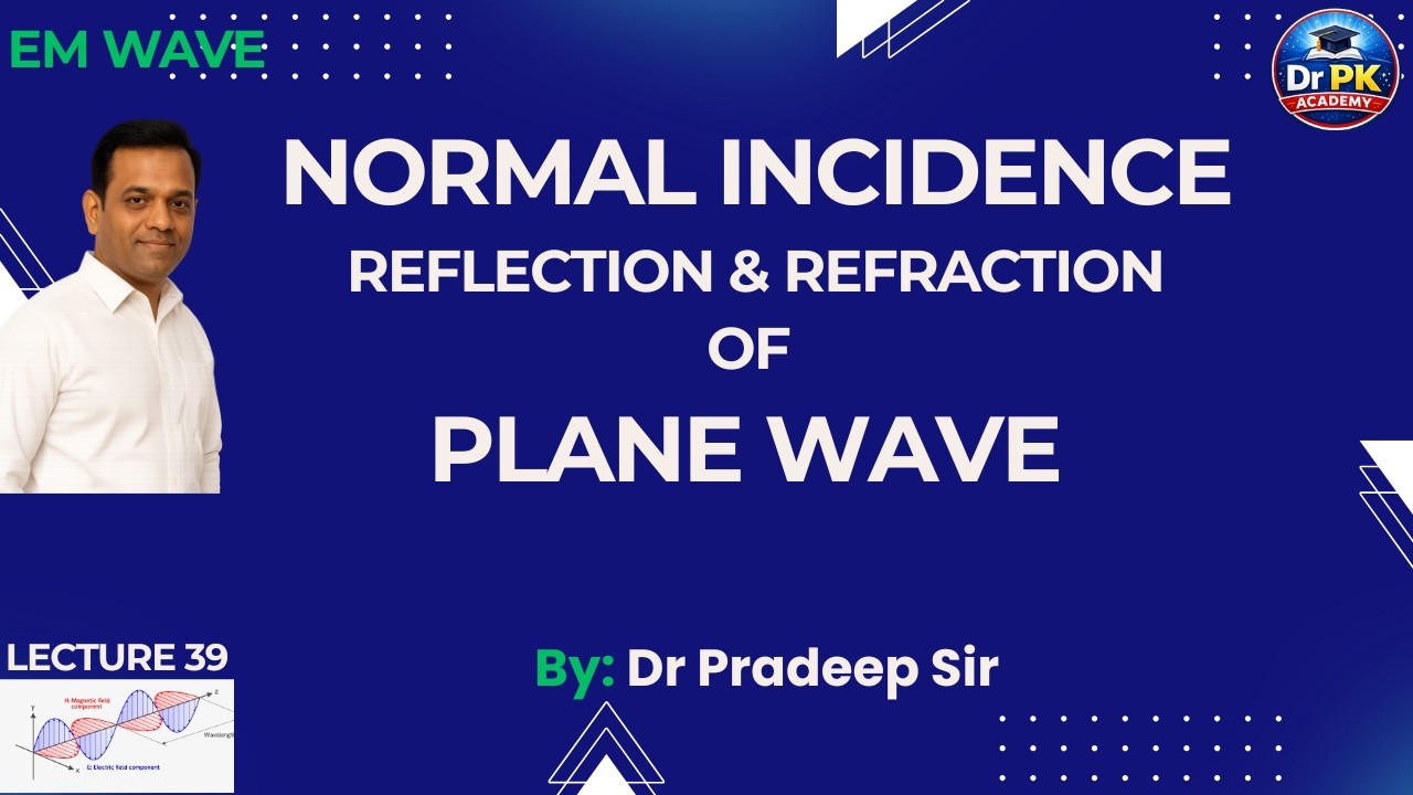 Reflection and Refraction of Plane Wave in Normal Incidence🔥 | EMFT | GATE,ESE, University Exam| L39