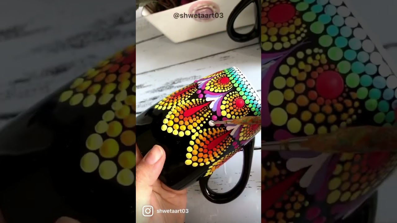 Dot painted mug by shwetaart03