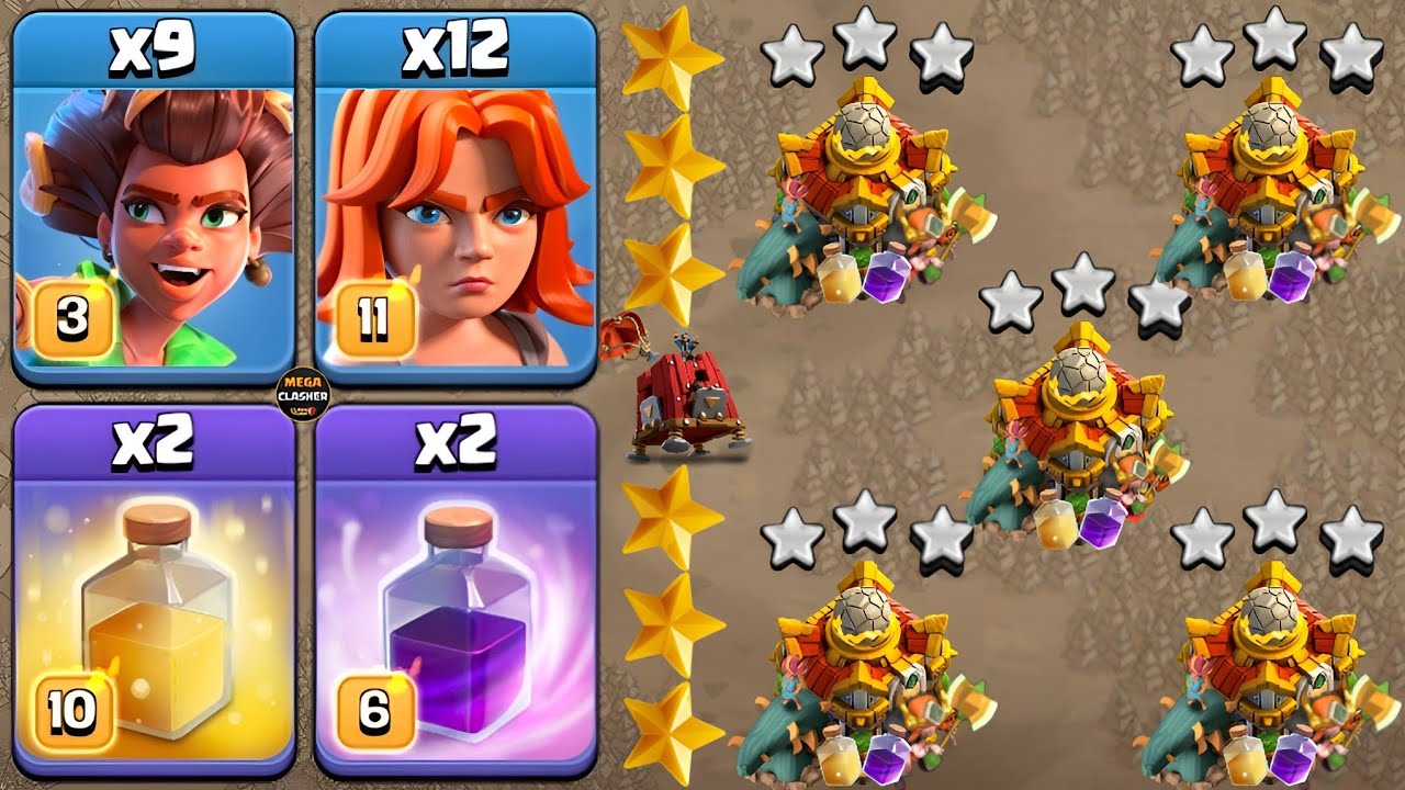 TH16 NEW ATTACK STRATEGY! Root Rider With Rage & Healing Spell : CLASH OF CLANS #14