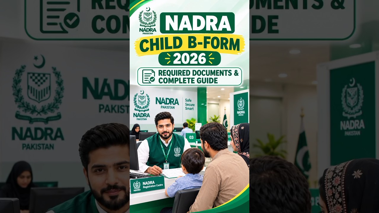 NADRA Child B-Form Registration 2026 | Required Documents & Complete Guide Pakistan #nadra #shorts v