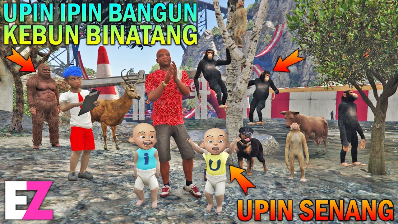 UPIN IPIN BANGUN KEBUN BINATANG TAMAN SAFARI, UPIN SENANG - GTA 5 SULTAN BOCIL