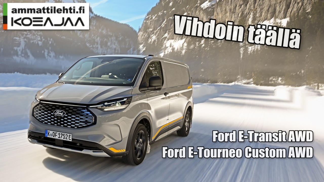 Ford tuo nelivedon E Transit Customiin ja E-Tourneoon  &ndash; koejoimme uutuudet talviolosuhteissa.