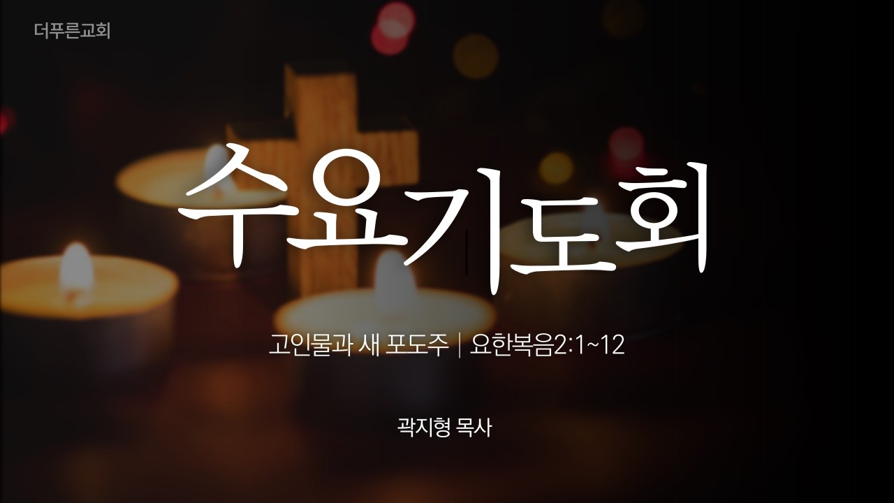 고인물과 새 포도주 l 곽지형 목사 l 더푸른교회 수요기도회