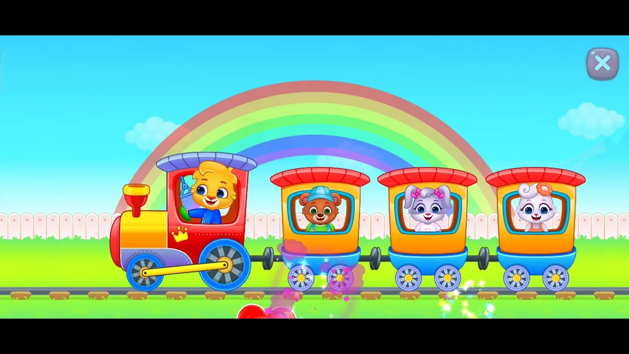 Cute Animal Train 🐻🐶 | Learn Colors with Balloon 