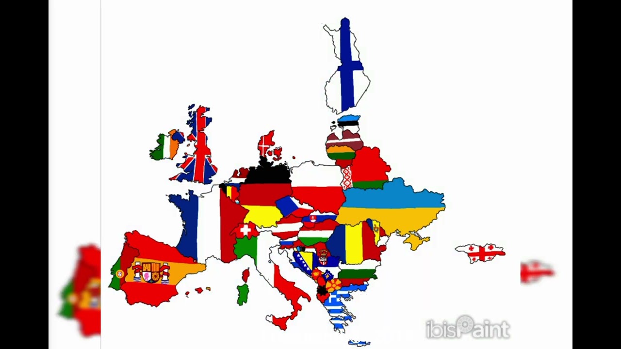 trying to draw Europe with flags 