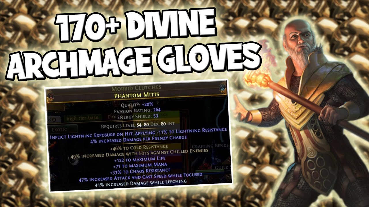 HOW TO CRAFT 170+ DIVINES ARCHMAGE GLOVES (Cheaper - Expensive Vers.) | Path Of Exile 3.25