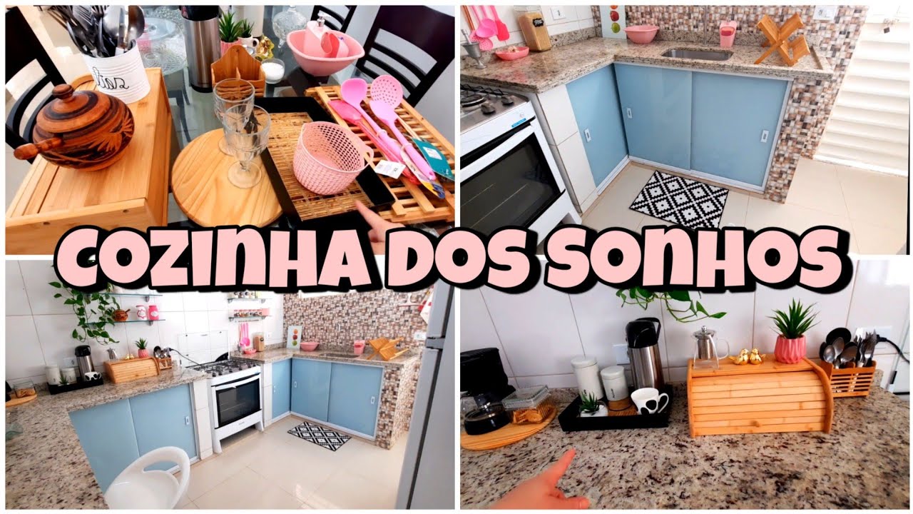 Limpei e Decorei a Cozinha | Ficou linda | Faxina completa e Nova Decoração, Bambu e Rosa