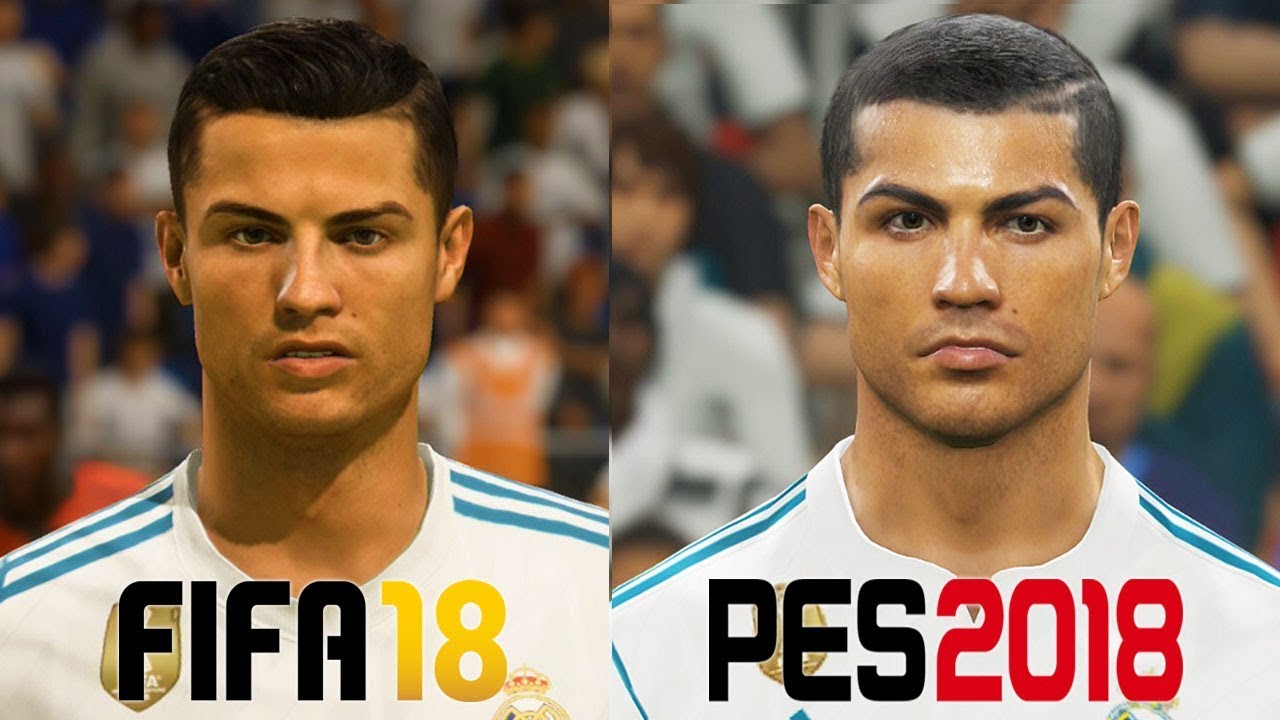 FIFA 18 vs PES 2018 REAL MADRID Face Comparison (Ronaldo, Ramos, Asensio, Isco)