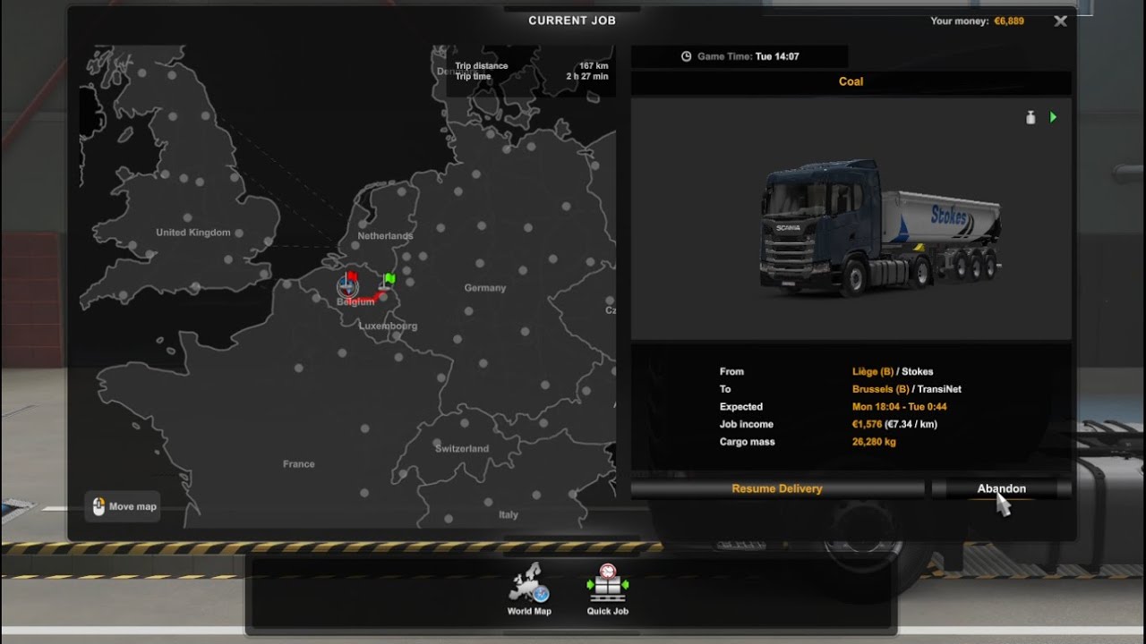How to cancel a job in Euro Truck Simulator - Euro Truck Simulator 2