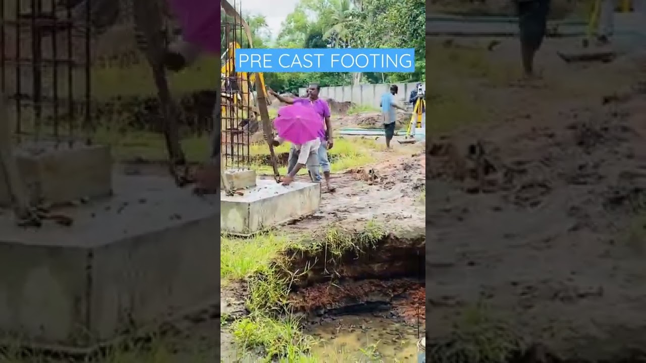 Pre cast footing positioning #innox #peb #steelbuildings #steelstructure #abeeshkeloth