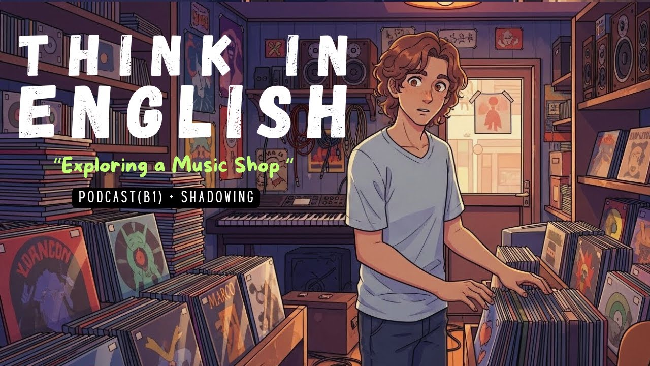 «🎸Аудирование на английском языке в реальном времени (B1) | Изучение музыкального магазина | Пони...