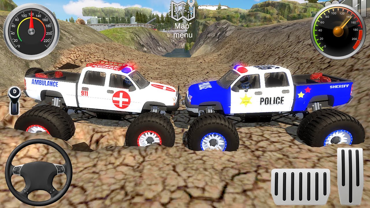 Impossible Ambulance Monster Truck, Police Car Driver #1 - Monster Truck Racing - Android Gameplay