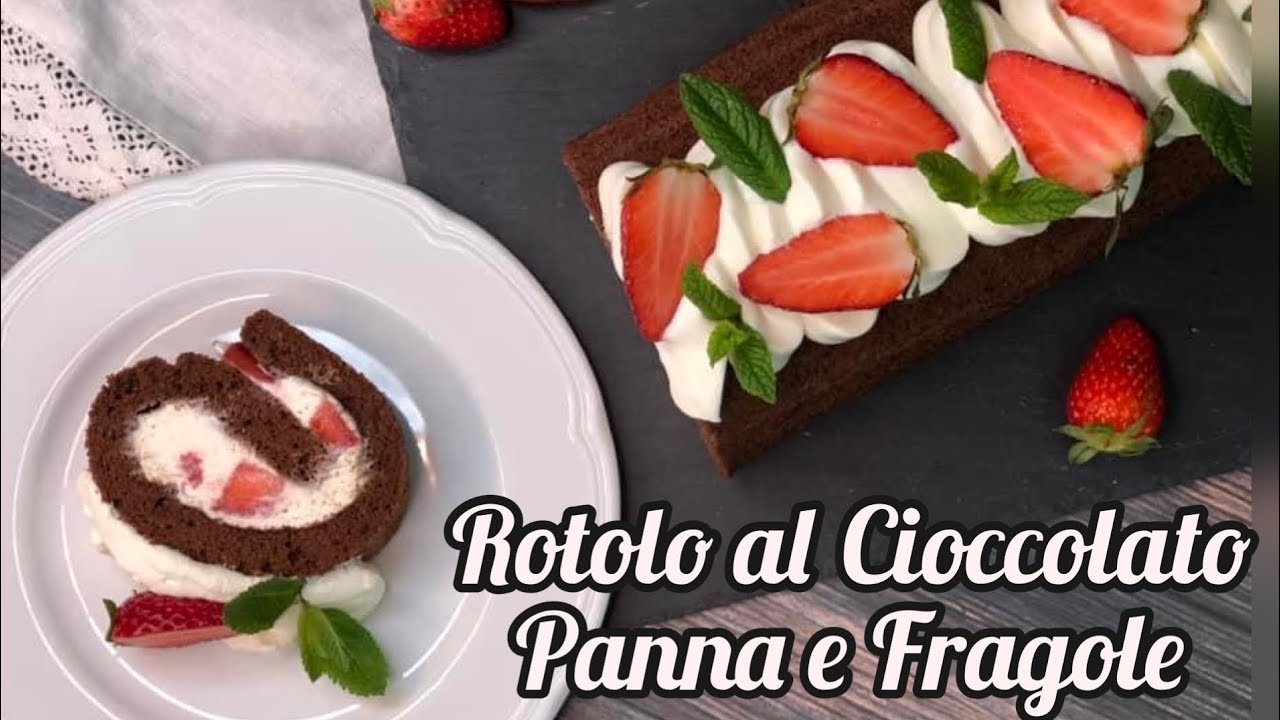 Шоколадный🍫 ролл со сливками и клубникой  🍓 🍓очень простой десерт!