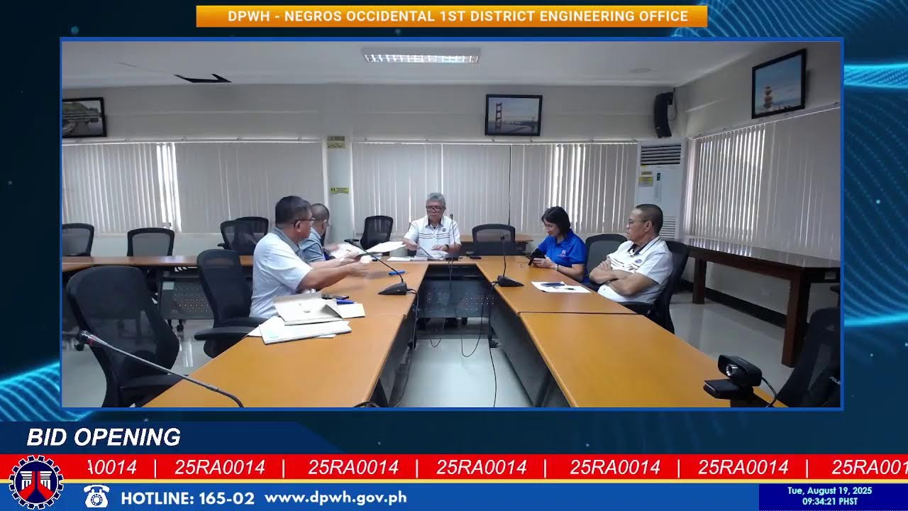 Procurement Livestream for DPWH Negros Occidental 1st DEO on August 19, 2025