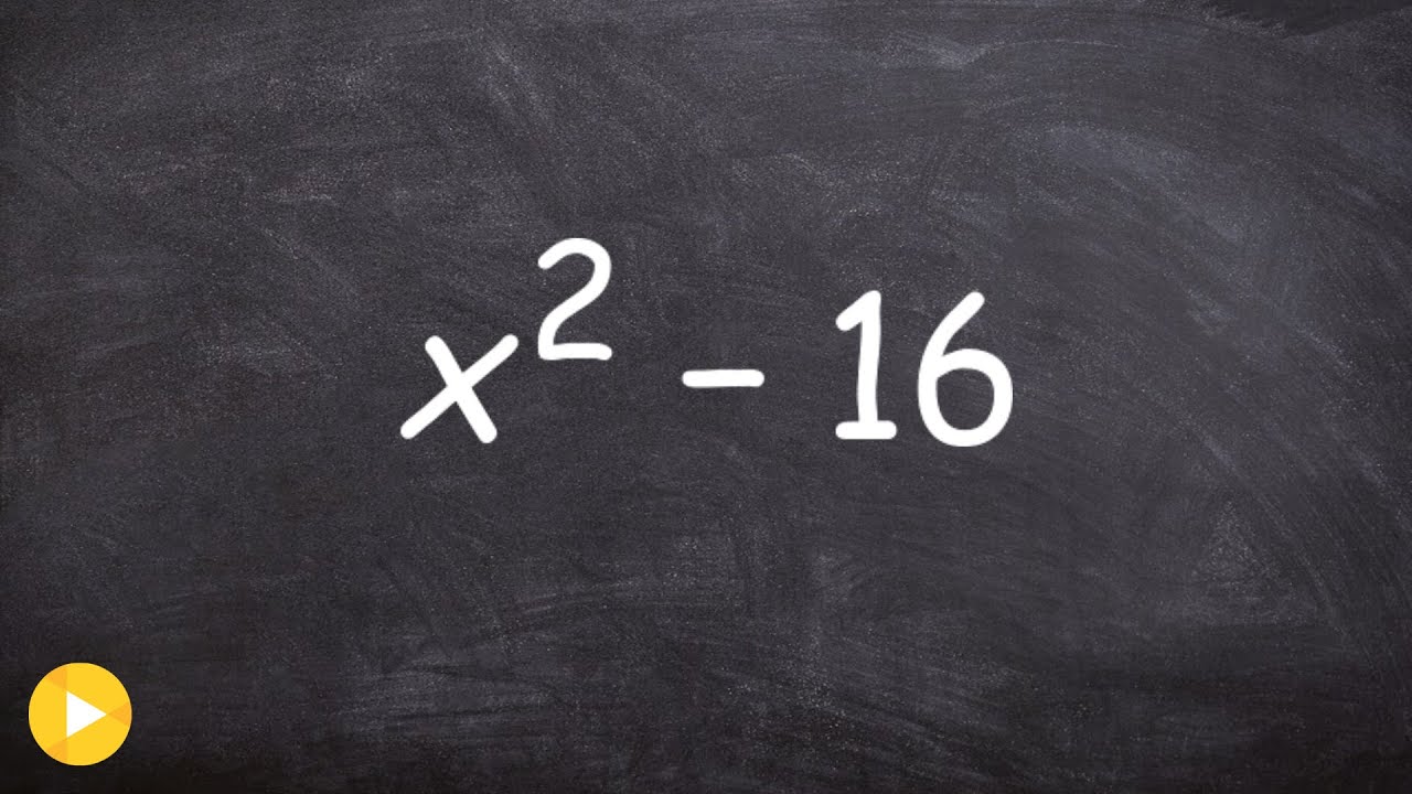How to factor the difference of two squares, x^2 - 16; 4x^2 - 9; 16x^2 - 25y^2; x^4 - 64