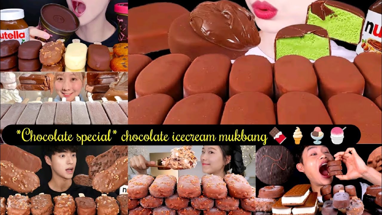DELICIOUS CHOCOLATE ICECREAM MUKBANG COMPILATION|ASMR EATING CHOCOLATE ICECREAM|SWEET&CREAMY TREAT🍧🍫