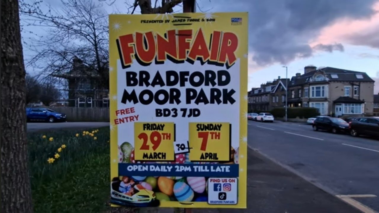 NIGHT Bradford Moor Park Easter Fun Fair - March 2024