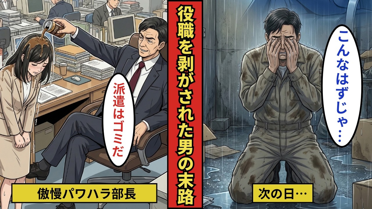 【漫画】役職を剥がされた男の末路。元部長が清掃現場で号泣した理由とは、、、