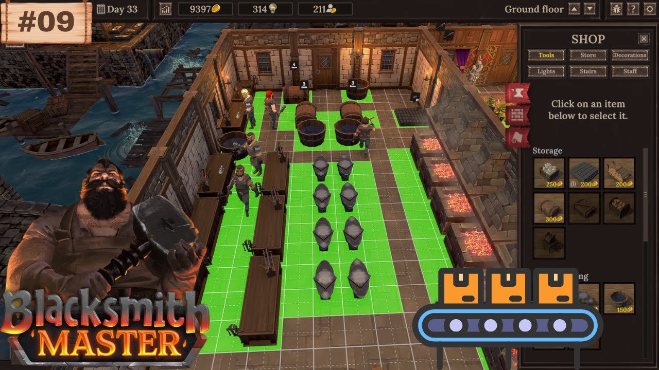Setting up an assembly line for complex products - Blacksmith Master Part 09 / No Commentary