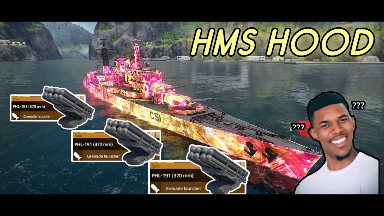 HMS HOOD🤯 with 3 PHL-191😱 the best BB?#modernwarships #gaming #battleship #shortvideo
