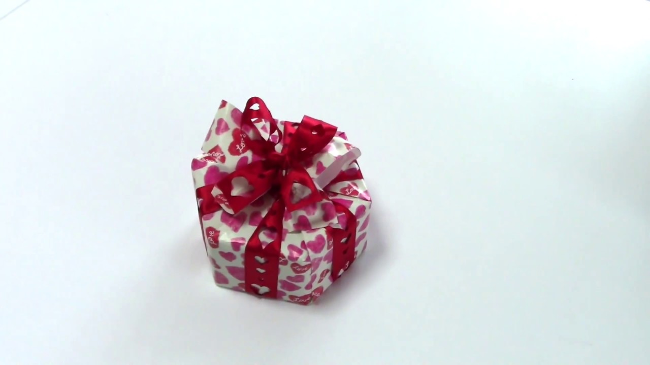 ［バレンタイン］六角形の包み方