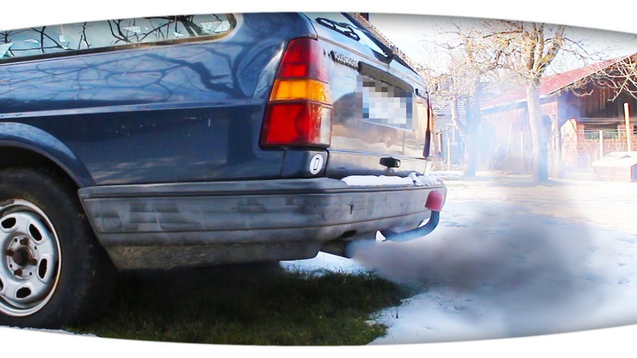 VW Passat 32B Turbo Diesel Kaltstart im Winter bei Schnee und Eis