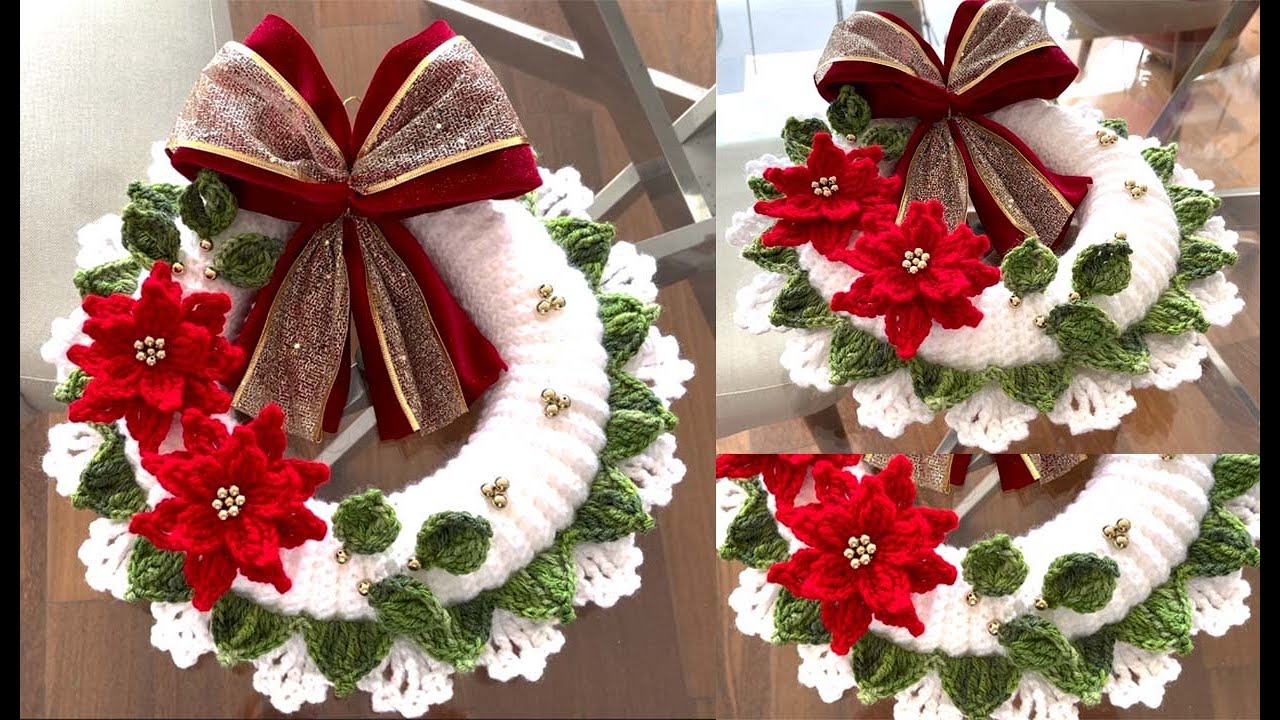 Esta Corona de Navidad 3D es un hermoso Patrón de Crochet para tu casa