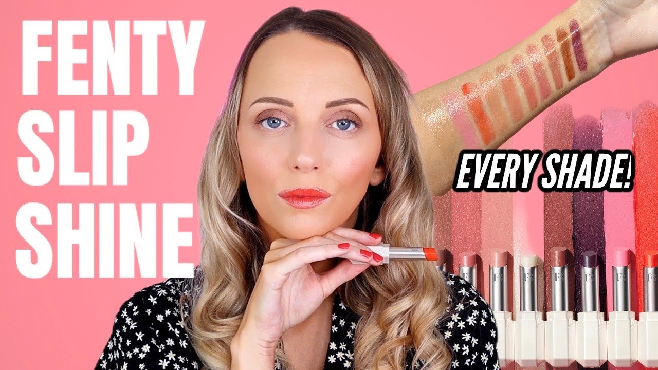 FENTY BEAUTY SLIP SHINE LIPSTICK REVIEW | ALL 10 SHADES | LIP & ARM SWATCHES