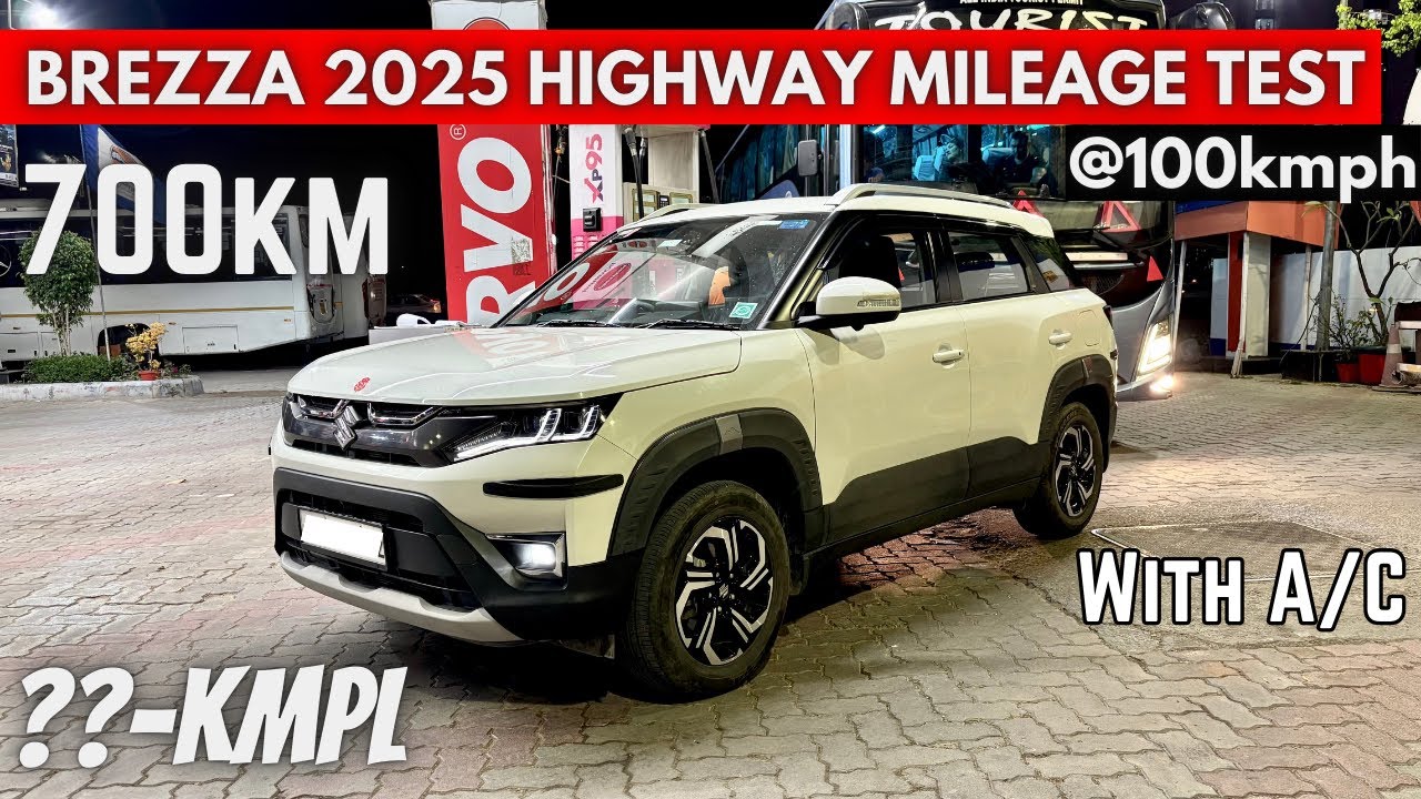 Maruti Brezza Facelift 2025 Highway Mileage Test Petrol Tank to Tank | Brezza Automatic 2025 mileage