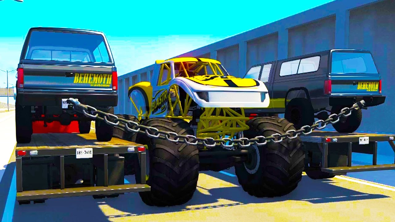 High Speed Crashes Through Chained Trucks! - BeamNG Drive Crash Test Compilation Gameplay