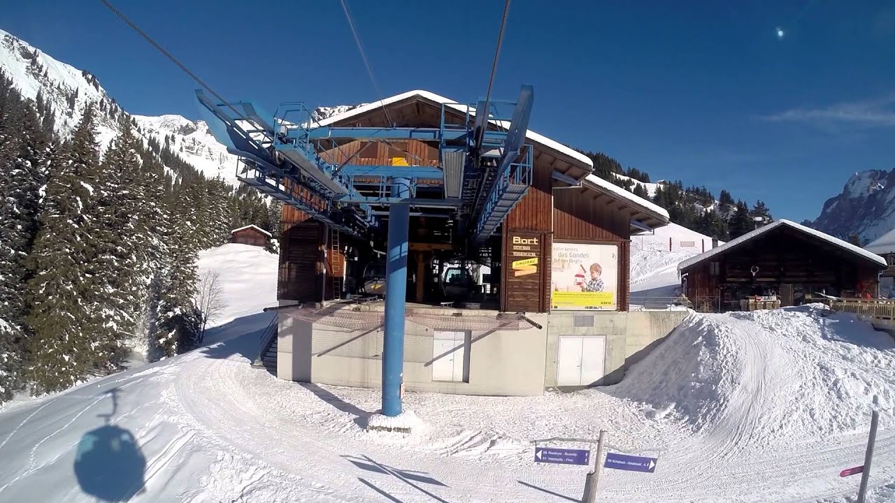 taking an aerial cable car from Grindelwald to First