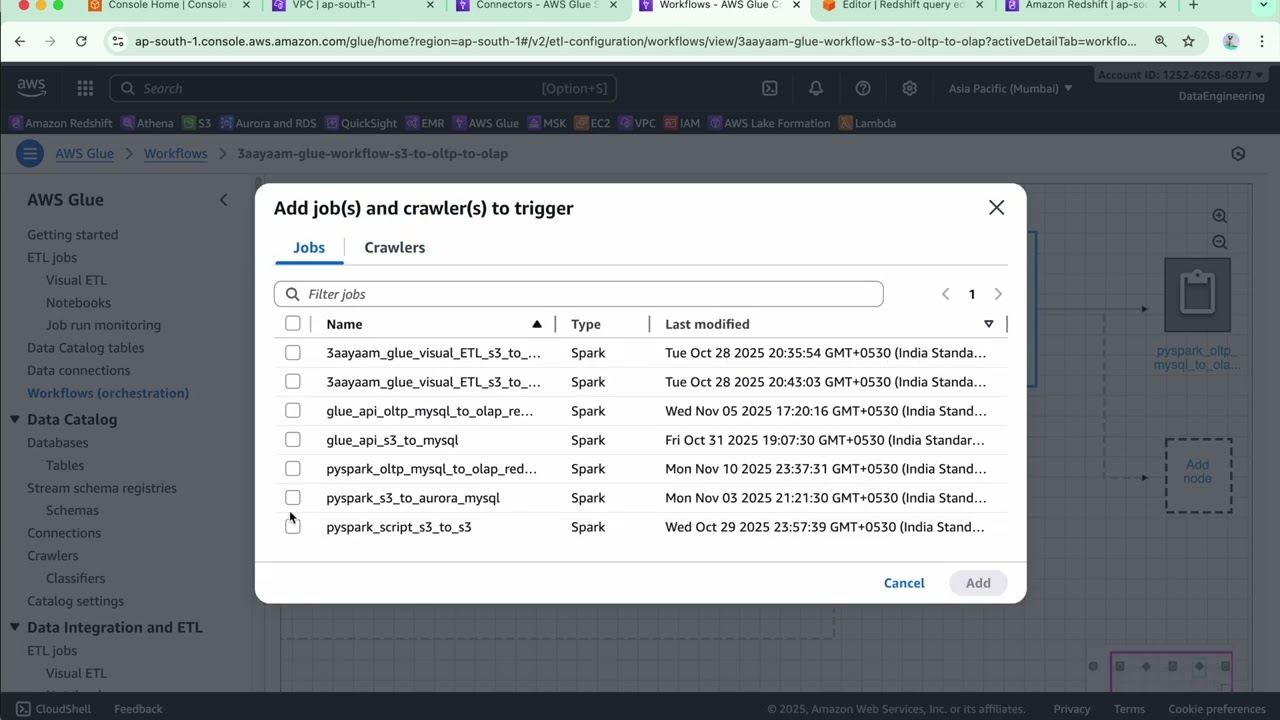 17. AWS Glue Batch &mdash; оркестровка заданий ETL для рабочего процесса Glue