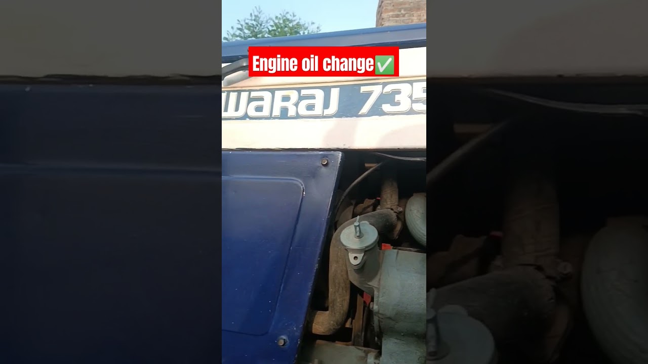 engine oil change ✅swaraj 735fe #tractor #modifiedcar #tractorstunt #oil #oilchange #tractorvideo