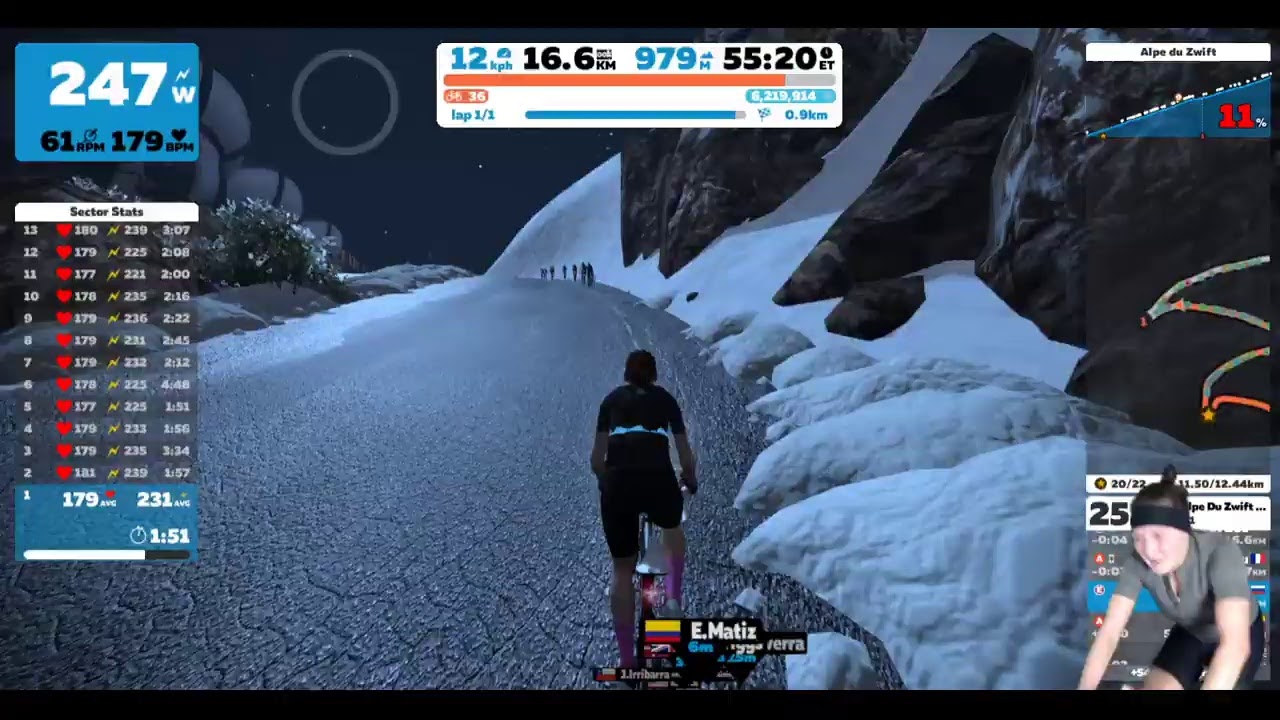 Соревнования  Zwift - 3R Alpe Du Zwift KOM Race (20km,1444m)🚵‍♀️