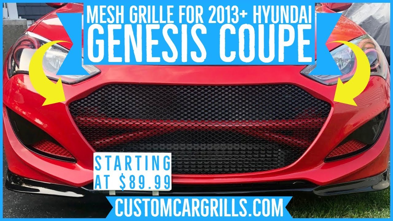 Как установить сетку радиатора на Hyundai Genesis Coupe 2013+ от customcargrills.com