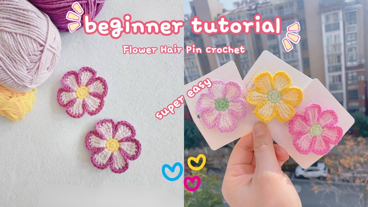 Crochet Flower Bouquet Hair Pin 🌼  Easy Crochet Ideas & Crochet for Beginners