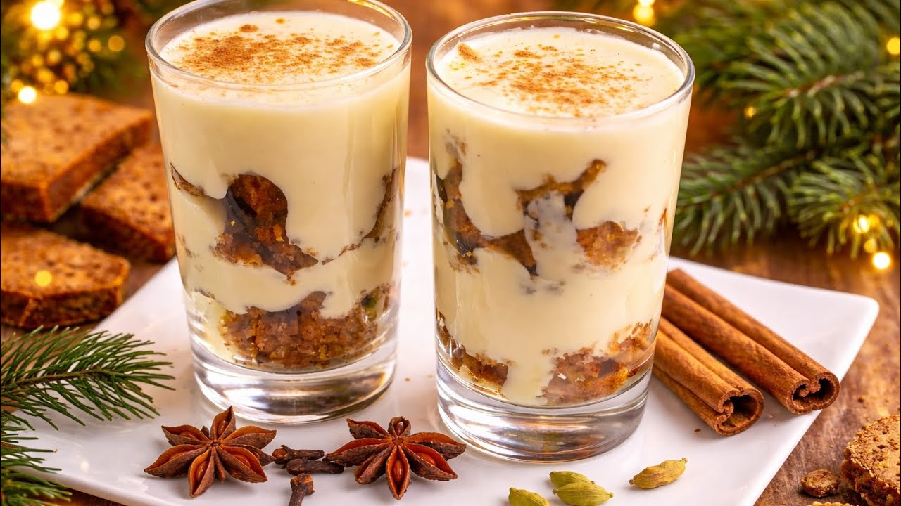 Verrines de Crème aux Épices et Pain d’Épices | Spécial Fêtes 🎄✨