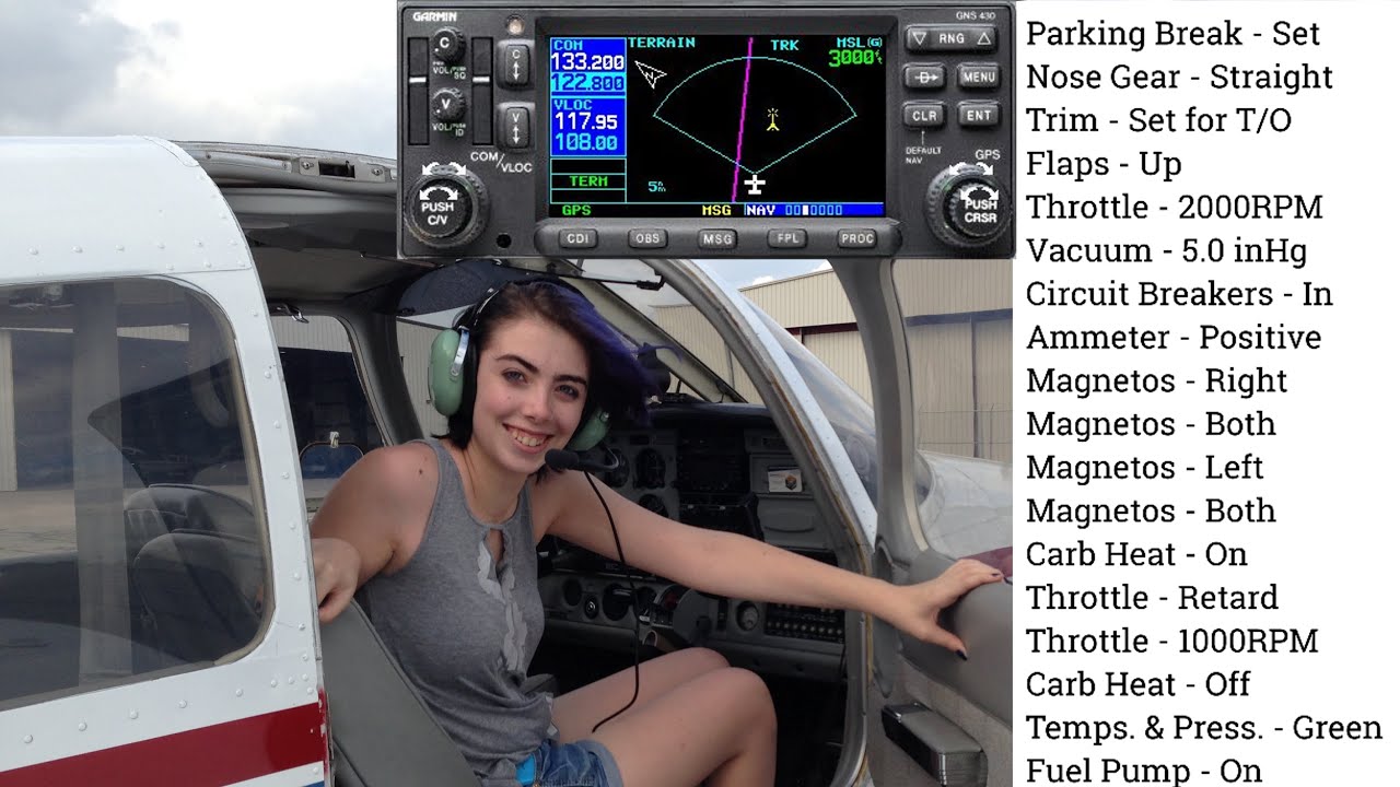 Piper Warrior Nervous Passenger - Runup Checklist and GPS Obstacle Avoidance