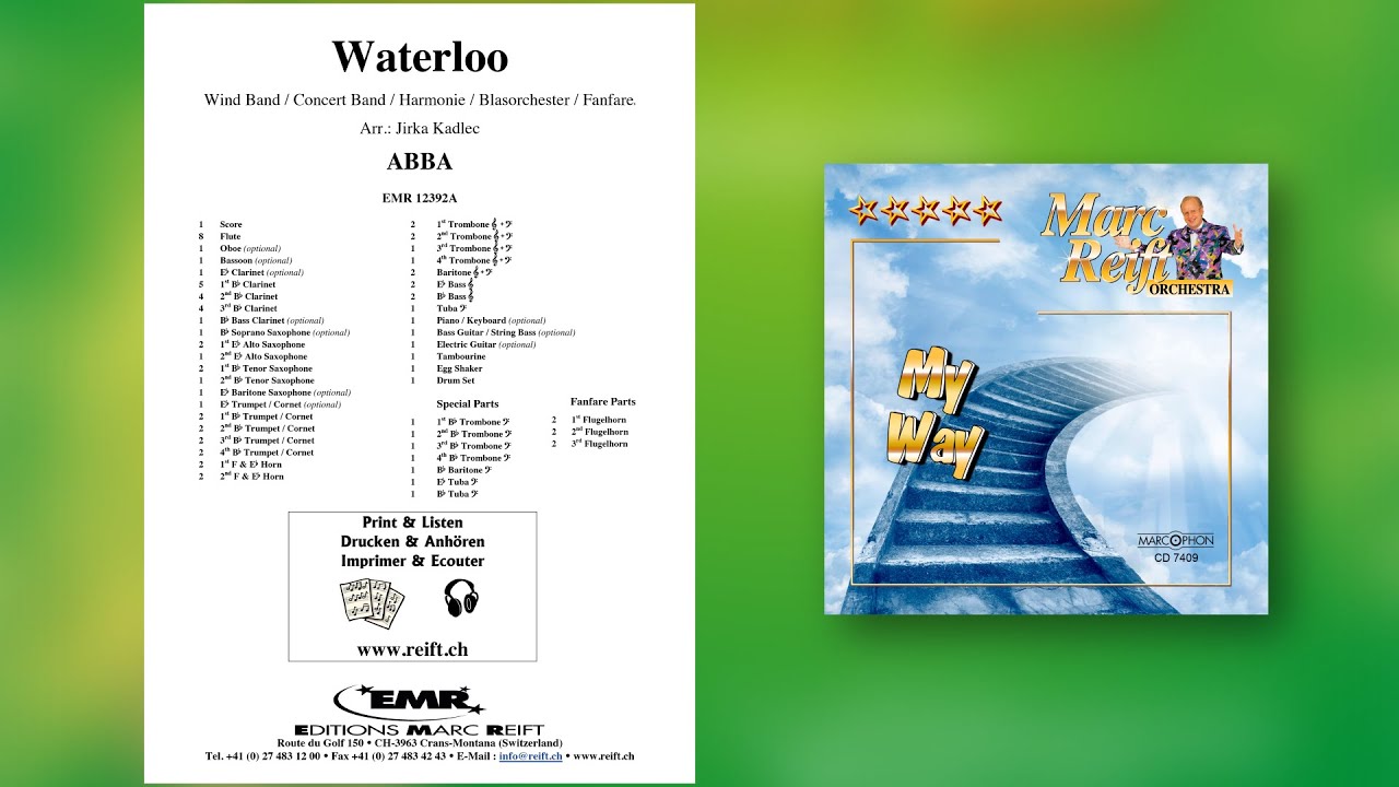 ABBA: Waterloo - Editions Marc Reift - for Concert Band