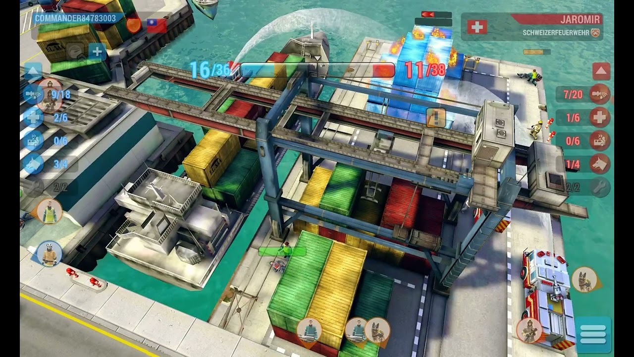 Emergency HQ, Hero Level 134, 1 vs 1 Mission, Ship fire in container port