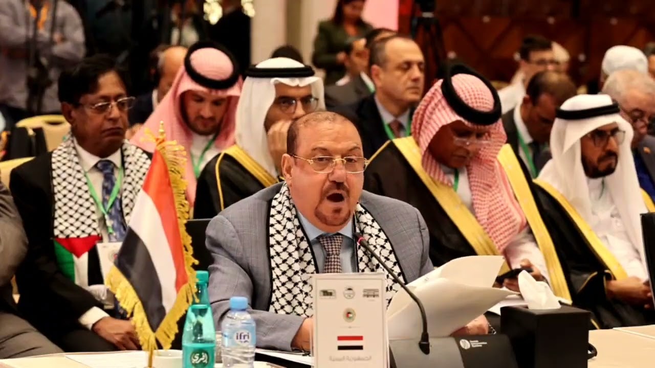 كلمة الشيخ سلطان البركاني خلال  اعمال المؤتمر ال 36 للاتحاد البرلماني العربي في الجزائر 26 مايو 2024
