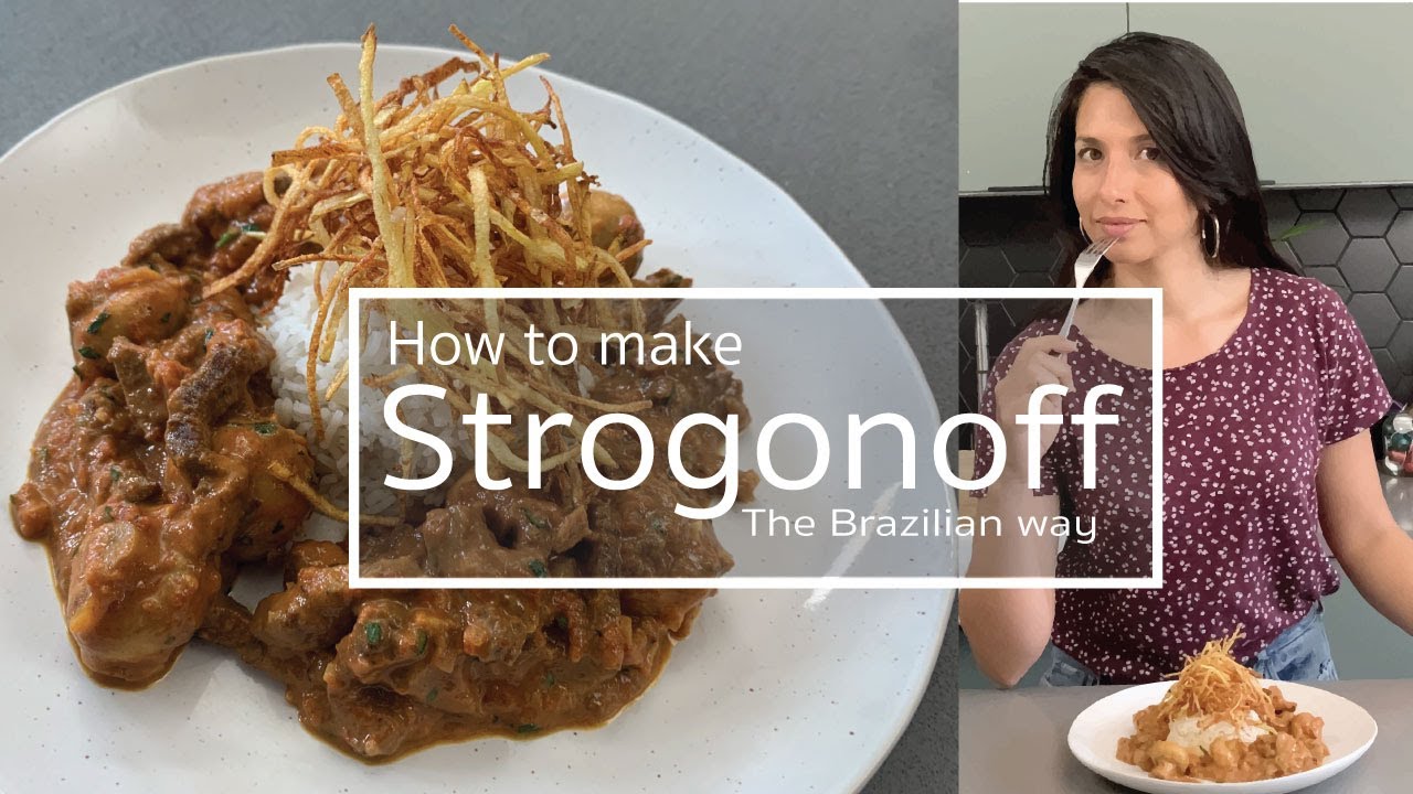 How to Make Brazilian Strogonoff and Shoe String Potatoes - Estrogonofe com batata palha