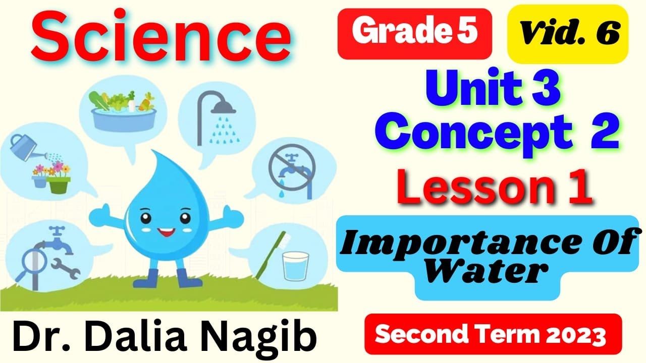 Science Grade 5 Unit 3 Concept 2 Lesson 1- Importance Of Water ساينس خامسه  المنهج الجديد