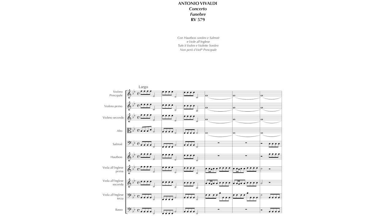 Vivaldi - Concerto funebre in B-flat major, RV 579