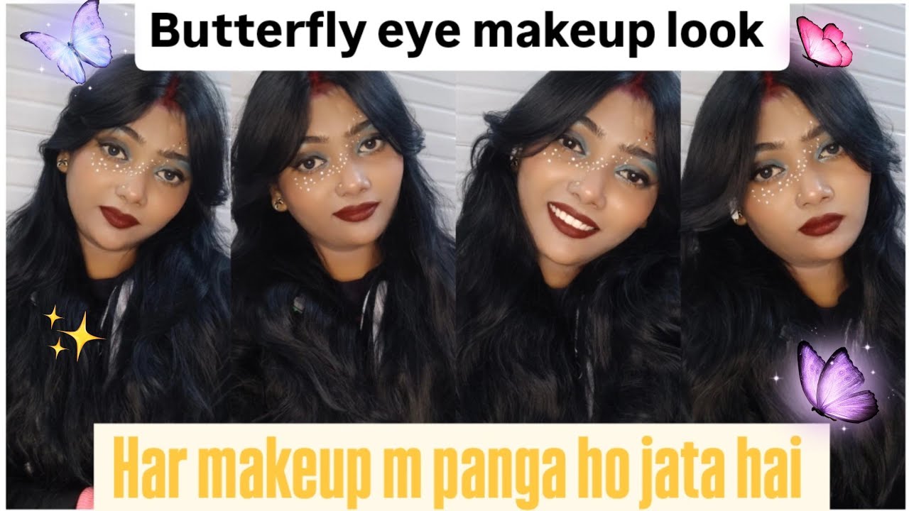 Butterfly eye makeup look// hat makeup m panga ho jata hai // Glambyseema tips 