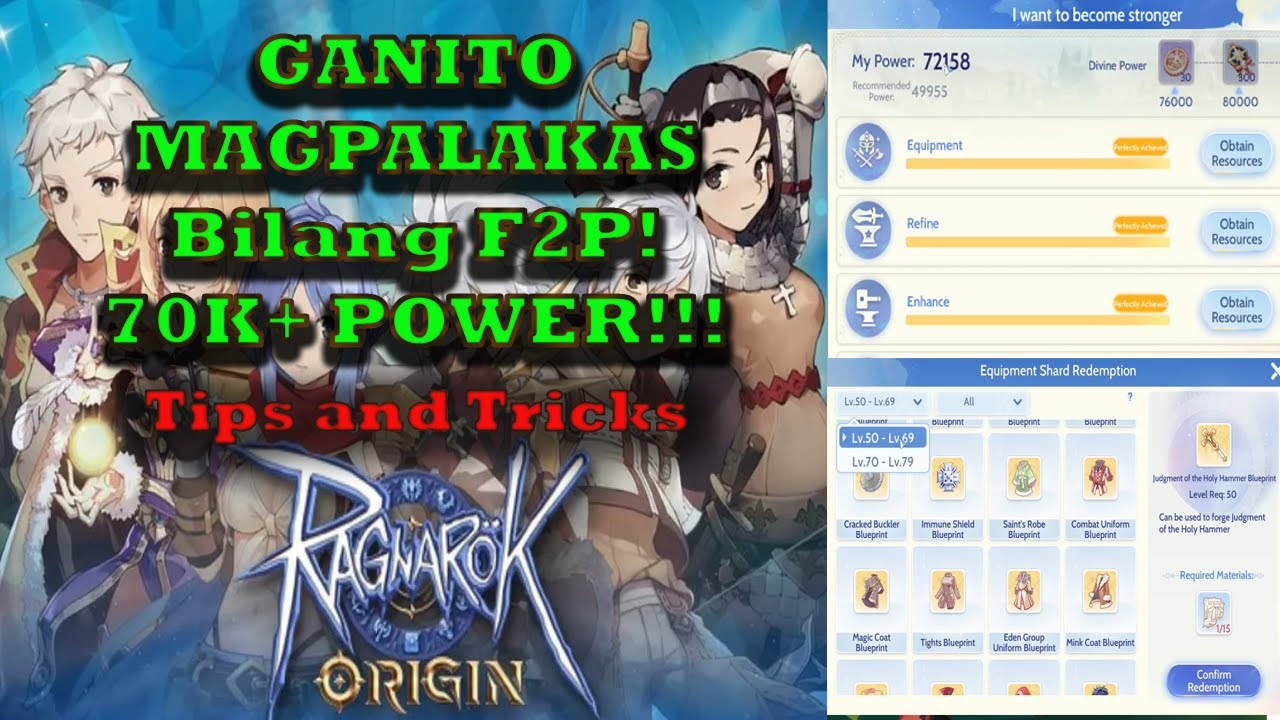 Reach 70k+ Power As An F2P EASILY! | Ragnarok Origin TIPS AND TRICKS