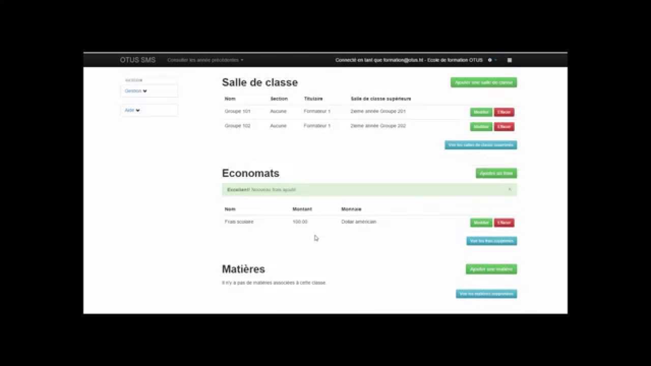 6 - Ajout des frais par classe
