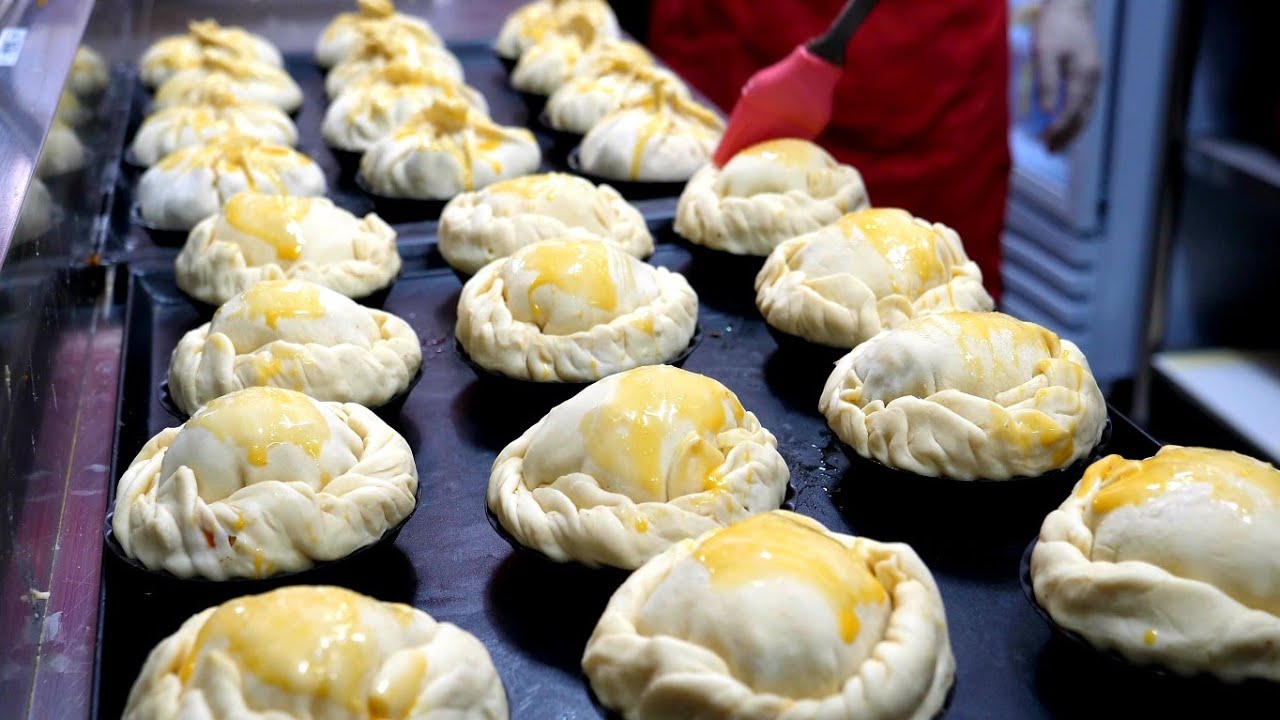 Полно мяса! Изумительный мясной пирог с сыром моцарелла - корейская уличная еда