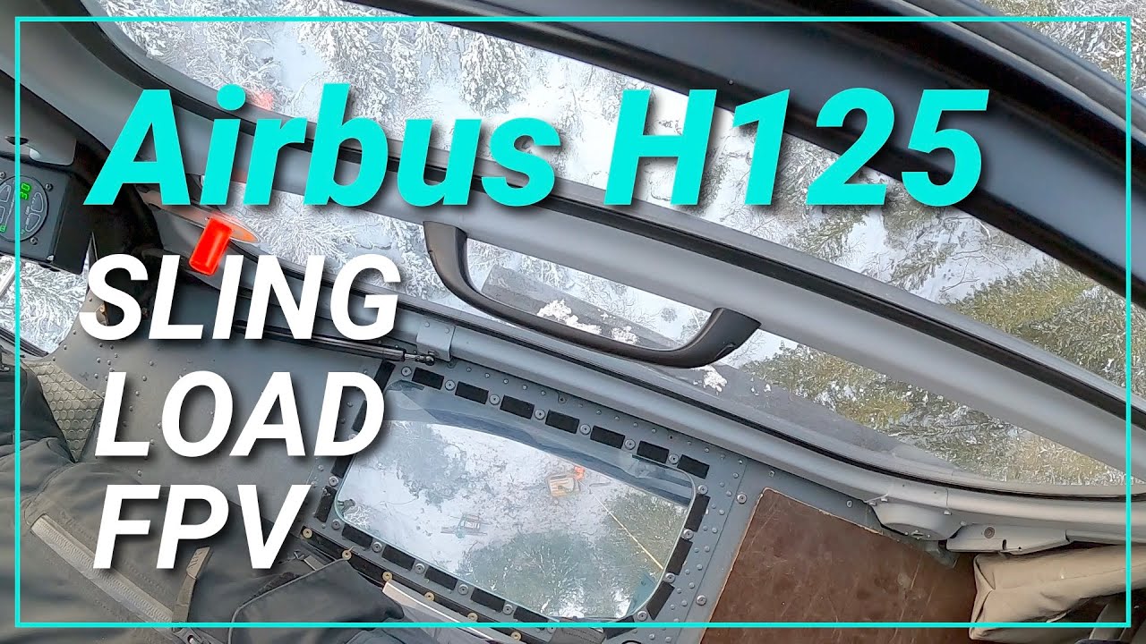 H125 Helicopter sling load FPV Fortress mountain, flying Kaeser air compressor and equipment