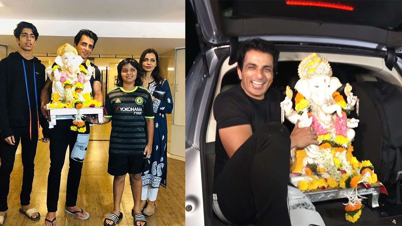 Sonu Sood With Wife & Kids Did Lord Ganesh Visarjan With Full Of Fun & Masti